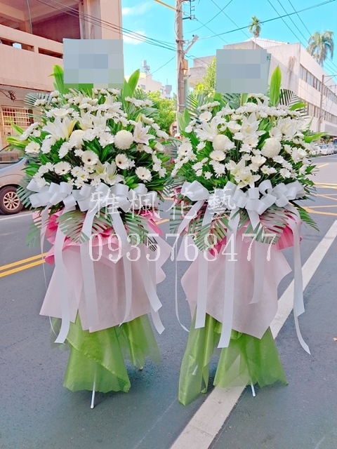 彰化花店推薦-喪事高架花柱配送-員林地區專業服務