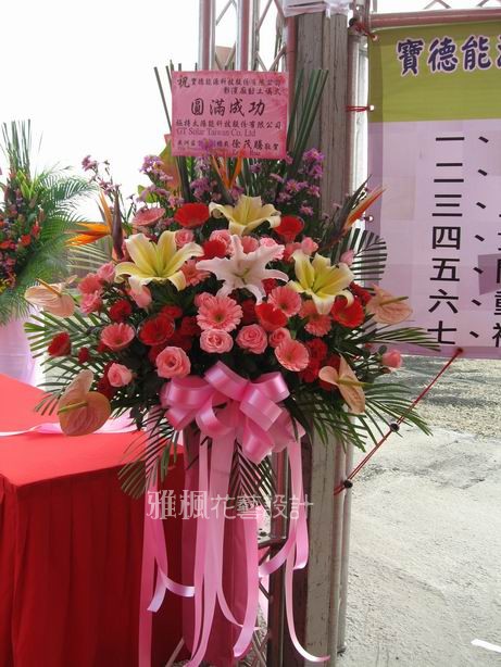 精緻開幕花籃祝賀盆栽設計