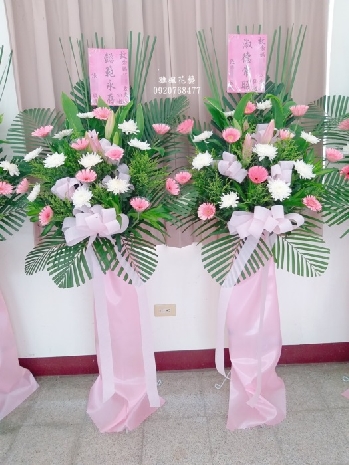 此產品三對以上才有提供外送服務，彰化殯儀館追思花籃